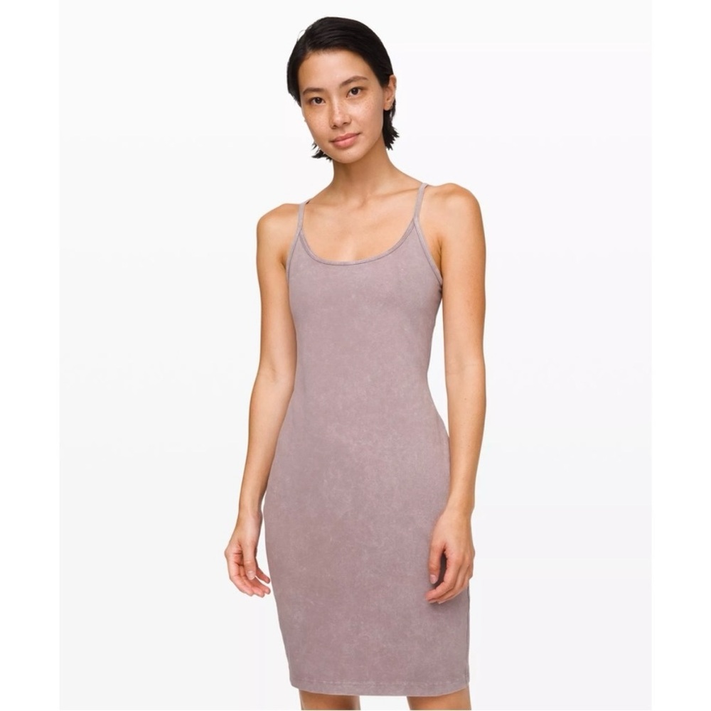 Lululemon Inner Glow Dress in Washed Half Moon Women Size 4 Neutral Lavender